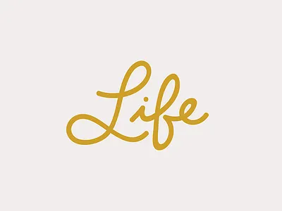 Life lettering script stroke type typography