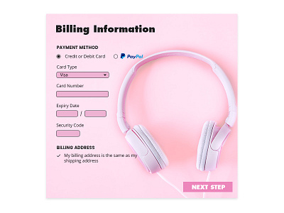 Dailyui 002 checkout dailyui headphones pink