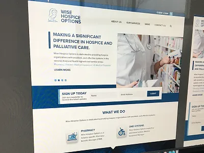 WHO website blue owl site ui website