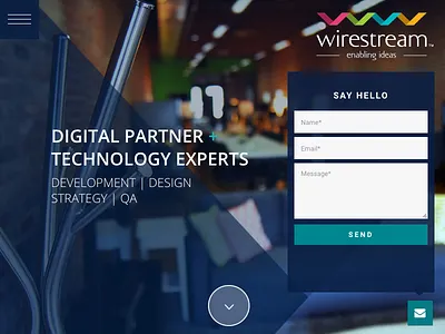 Wirestream WordPress Website + Quick Contact Form brand design contact form digital partner hamburger menu quick contact responsive wordpress wordpress website