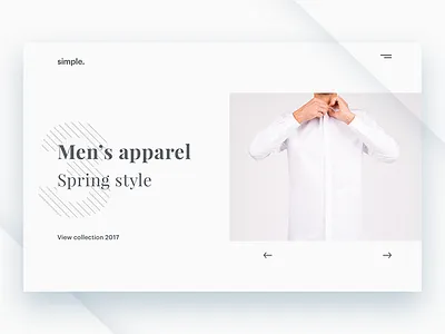 Homepage Design #3 apparel concept elegant homepage light minimal simple site style ui web design white