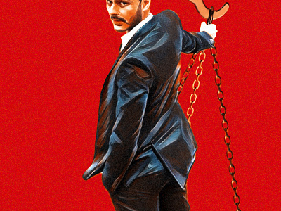 Charlie film justice man poster red scales suit