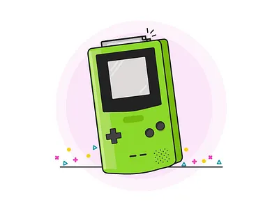 30 Minute Challenge - Retro Games 30 minute challenge 30minutechallenge flat gameboy gameboy color games green gameboy outline retro