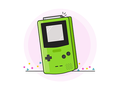 30 Minute Challenge - Retro Games 30 minute challenge 30minutechallenge flat gameboy gameboy color games green gameboy outline retro