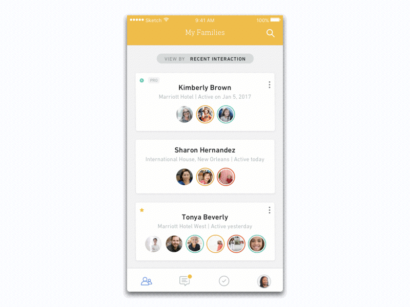 Education App app cards clean list mobile principle transition