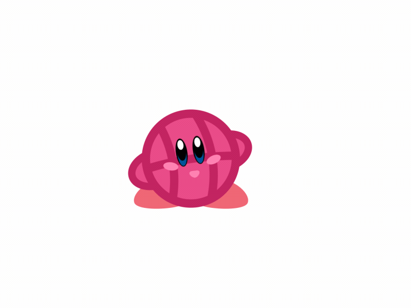 Hello Dribbble animation bros character clean design flat kirby loop motion nintendo smash