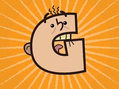 What's up, G? alphabet cartoon design g graphic illustration letterfaces lettering letters typefaces typeheads typography