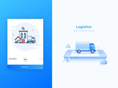 logistics APP app blue illustration logistics mbe traffic truck ui