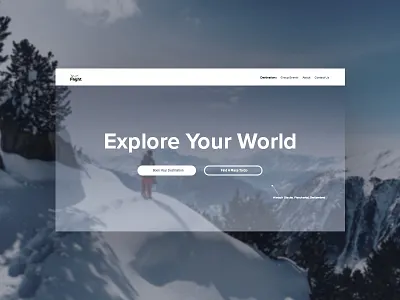 Landing Page // Daily UI 003 clean design destination fast ffffff snow sports travel uiux