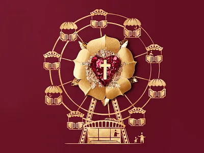 Bayerisches Reformationsfest bavaria ferris wheel fun funfair illustration luther nuremberg paper crafted photgraphy reformation street