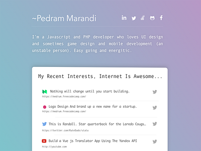 First Shot ~ My Personal Website minimal ui personal website ui web ui