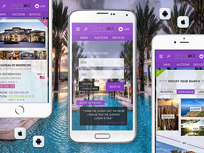 📱 Internacional Luxury Auction - Android & iOS Mobile App android app auctions business cars invites ios app iphone luxury mobile app professional real estate vip