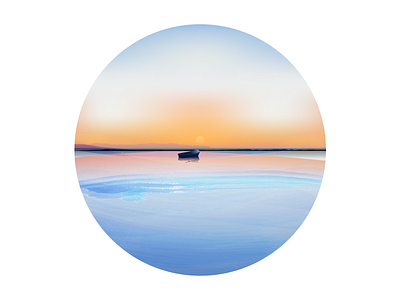 Ocean boat landscape nature ocean sun sunset water