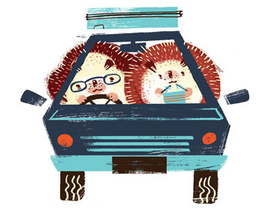 Hedgehogs on the Move animal doodle hedgehog