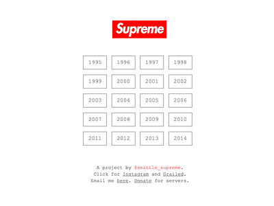 Supreme buttons clothing fashion grid landing page meteor minimalist supreme website