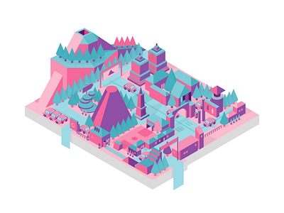 Yogyakarta #IsometricChallenge building challenge city illustration isometric map rural town urban vector