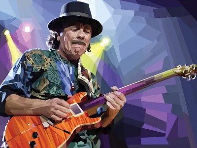 Carlos Santana art artist carlos creative illustration music polygon santana vector