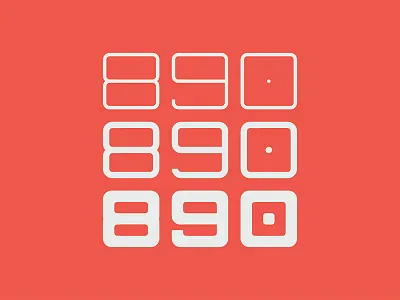 890 numbers typography