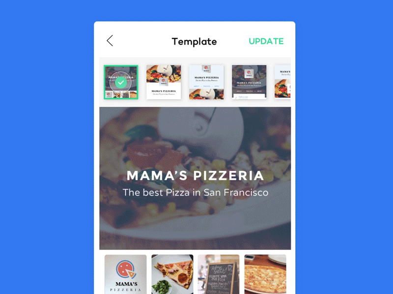 Select your website template gif interaction mobile motion template website