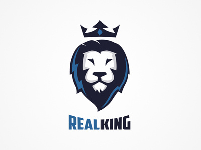 Real King Crown Lion Head Logo For Sale animal big cat cats crown head king lion logo sale
