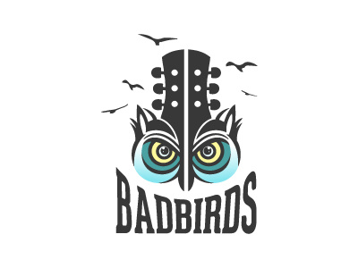 Creative & Strong Bad Birds Logo For Sale animal bird birds creative gaming logo logos music owl sale strong