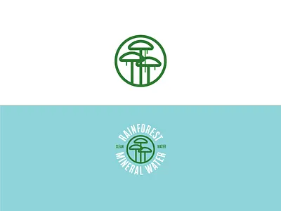 Rainforest Mineral Water Icons branding design forest icon logo mineral type typography water