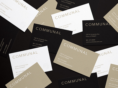 Communal business cards business card communal design graphic restaurant typography