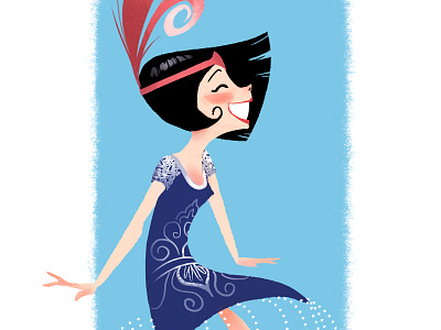 Flapper 1920s character design dancing flapper