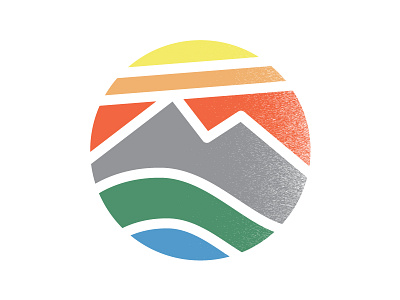 Camp Staff Shirts badge camp circle mountain sky thick lines