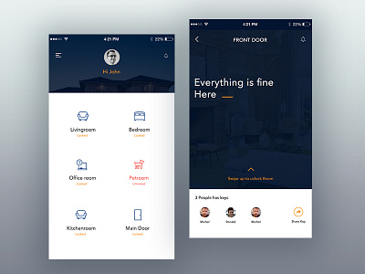 Home Security App app design home logistics mobile security smart statistics ui ux