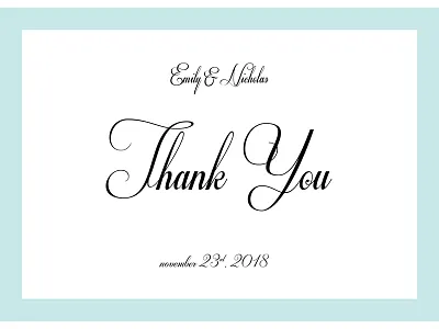 Thank You Wedding Card card day flyer graphic modern promo template typography wedding