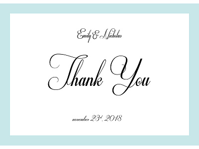 Thank You Wedding Card card day flyer graphic modern promo template typography wedding