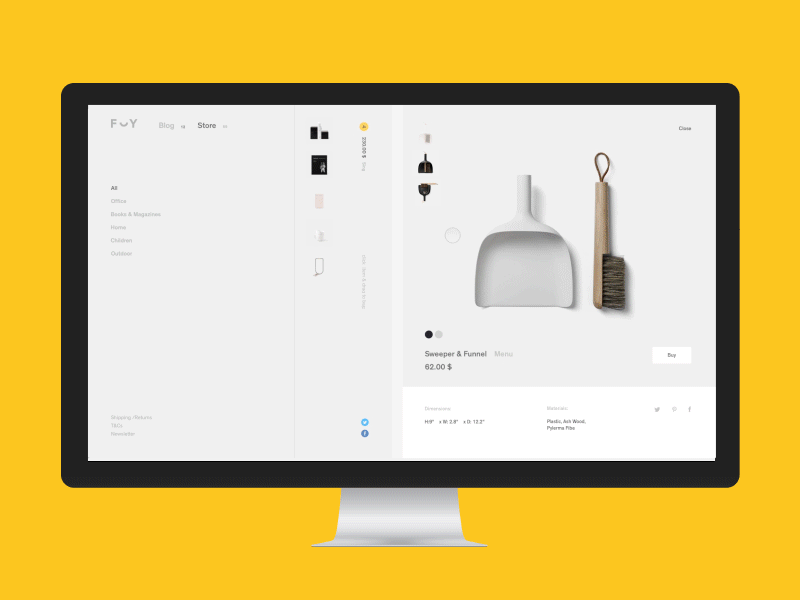 F — Y. Catalog page desktop e commerce exploded grid minimal minimalism pure site ui ux web