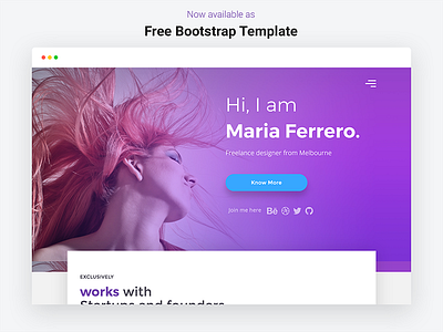 Free Bootstrap Template - Portfolio Landing Page bootstrap css free freebie html landing page one page portfolio website