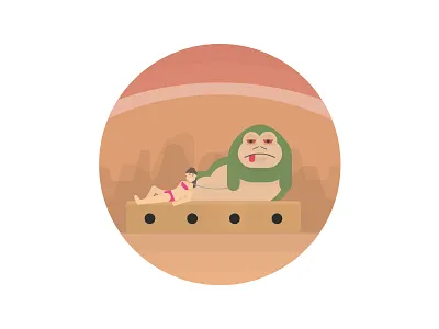 Jabba dribbble dribbble invite illustration invite jabba join monster palace princess star wars vector