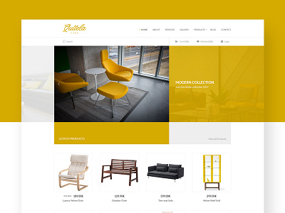 Quitela design ecommerce furniture layout page template ui ux webdesign yellow