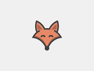 Finfox Logo animal creative cute face fox friendly graphic logo orange smile warm