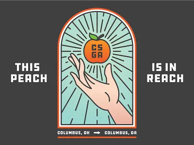 A Peach That Passes Understanding 2017 branding columbus creative south ddc hardware design flat illustration peach typography vector