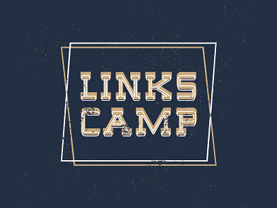 Links Camp - Fun 50's! badge camp logo midcentury modern sign signage stamp wedding wood woods woodtype