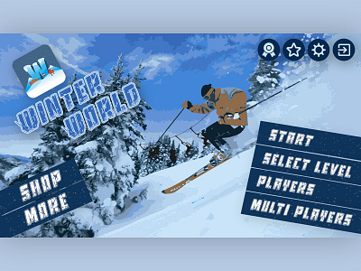 winter world mobile game app game mobile ui ux