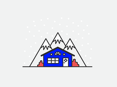 Cabin cabin design flat icon illustration mountains vector