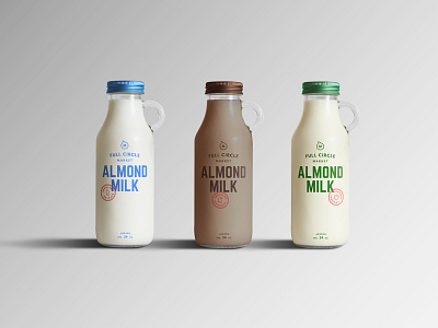 Almond Milk Bottles almond bottle circle full labeling market milk packaging