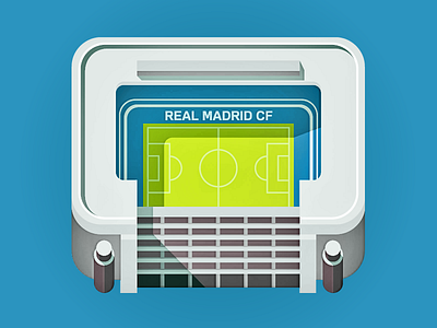 Santiago Bernabéu - UEFA CL Final 2010 architecture bernabeu champions flat football icon illustration league madrid santiago stadium vector