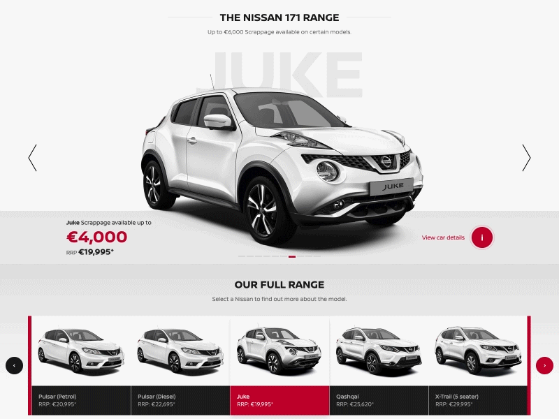 Nissan Campaign animation gif motion navigation responsive ui website