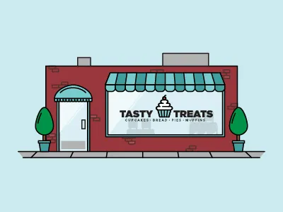 Bakery Illustration bakery brick cupcake store