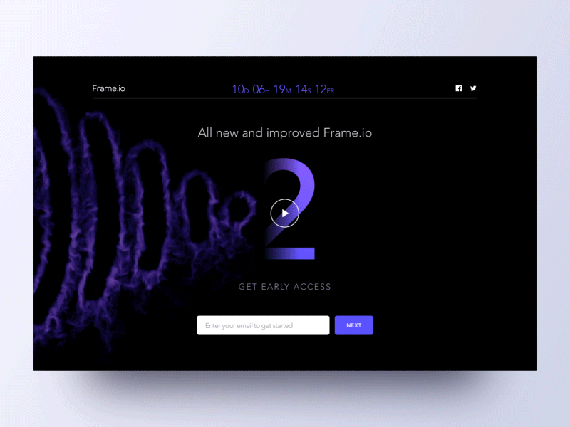 Frame.io 2 Teaser 2 animation blur frame.io smoke transition website