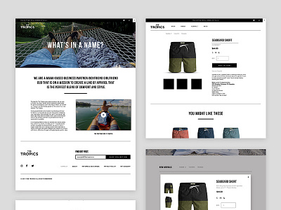 The Tropics Look & Feel clothing ecommerce fashion landingpage ui ux wireframe