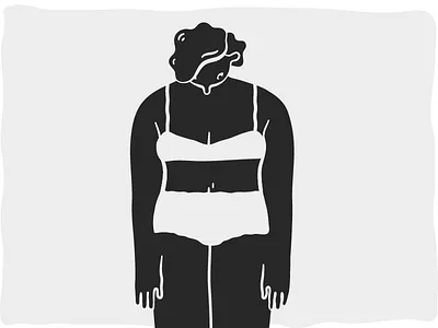 Self Esteem body illustration image monochromatic