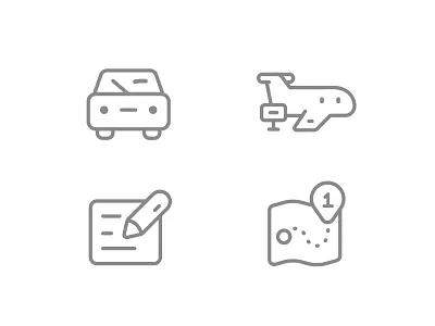 Monochrome Icon set 4 app icon line mono