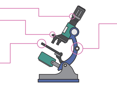 Microscope Illustration diagram education flat illustration line microscope science simple